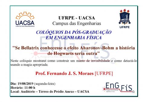 Colóquios da Pós-Graduação em Engenharia Física – 19/08/2019