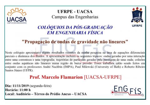 Colóquios da Pós-Graduação em Engenharia Física – 11/11/2019 Colóquios da Pós-Graduação em Engenharia Física – 11/11/2019